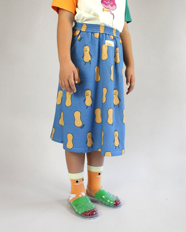 Peanut print French terry kids skirt by Brrr, alternate product view