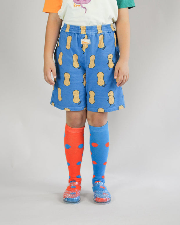 Brrr kids French terry sweat shorts with playful peanut print