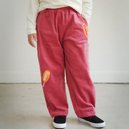 KIDS CORDUROY PANTS WITH CORN DOG EMBROIDERY