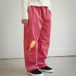 KIDS CORDUROY PANTS WITH CORN DOG EMBROIDERY