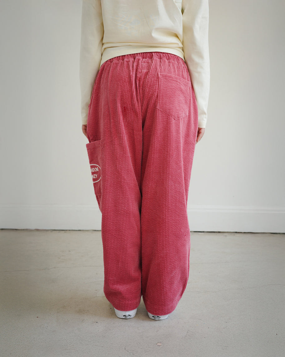 KIDS CORDUROY PANTS WITH CORN DOG EMBROIDERY