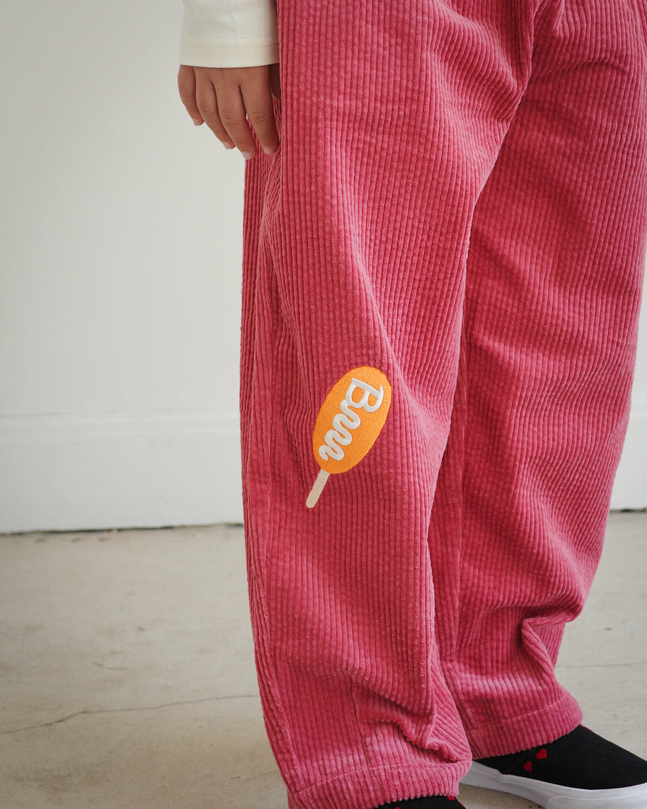 KIDS CORDUROY PANTS WITH CORN DOG EMBROIDERY