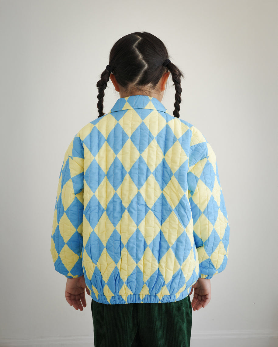 KIDS QUILTED PUFF JACKET WITH MITTEN POCKETS