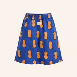 kids cotton french terry peanut print skirt knee length with side slits elastic waist comfortable kids skirt brrr kidswear