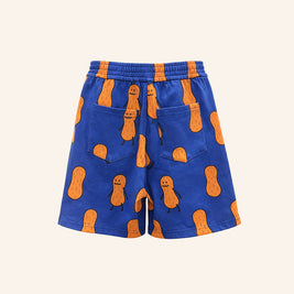 back view kids cotton french terry peanut printed shorts comfortable kids shorts everyday kidswear brrr kidswear